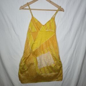 Hurley Sundress Yellow And Orange Spaghetti Straps And Side Pockets Size Small